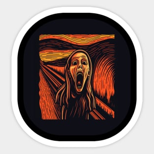 Illustration of The Scream by Edvard Munch Sticker